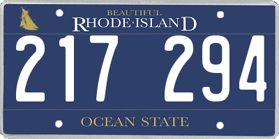 RI license plate 217294
