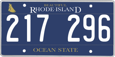 RI license plate 217296
