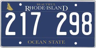 RI license plate 217298