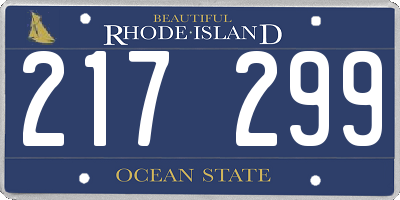 RI license plate 217299