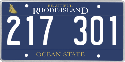 RI license plate 217301