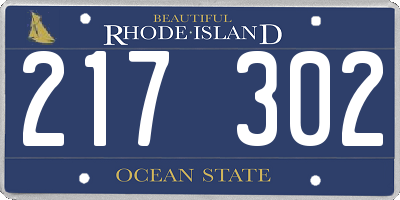 RI license plate 217302