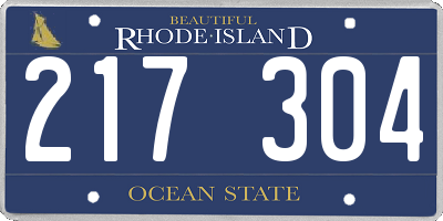 RI license plate 217304