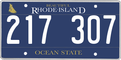 RI license plate 217307