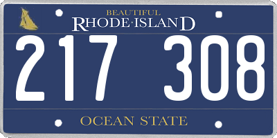 RI license plate 217308