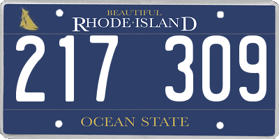 RI license plate 217309
