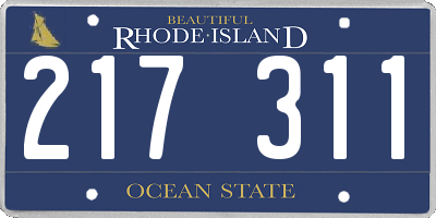 RI license plate 217311