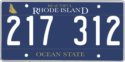 RI license plate 217312