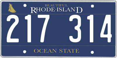 RI license plate 217314