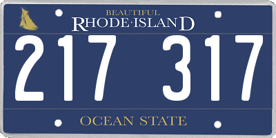 RI license plate 217317