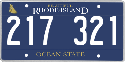 RI license plate 217321