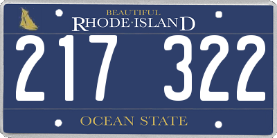 RI license plate 217322