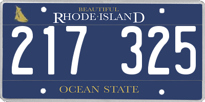 RI license plate 217325