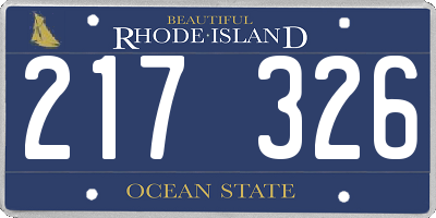 RI license plate 217326