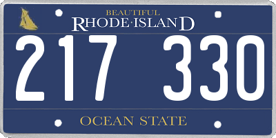 RI license plate 217330