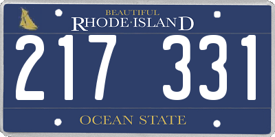 RI license plate 217331