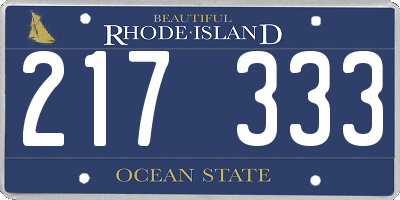RI license plate 217333