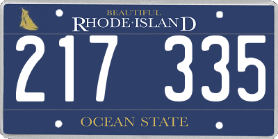 RI license plate 217335