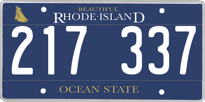 RI license plate 217337