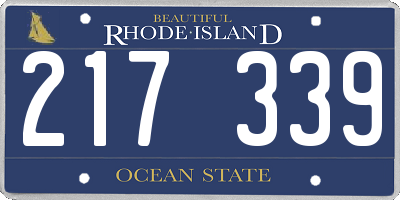 RI license plate 217339