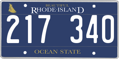 RI license plate 217340