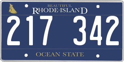 RI license plate 217342