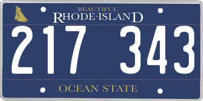 RI license plate 217343
