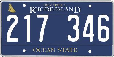 RI license plate 217346