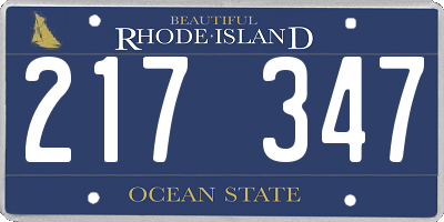RI license plate 217347
