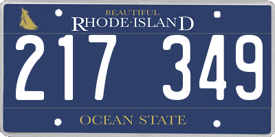 RI license plate 217349