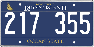 RI license plate 217355
