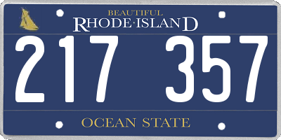 RI license plate 217357