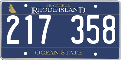 RI license plate 217358
