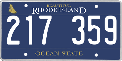 RI license plate 217359