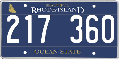 RI license plate 217360