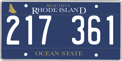RI license plate 217361