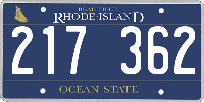 RI license plate 217362