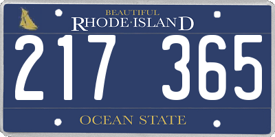 RI license plate 217365