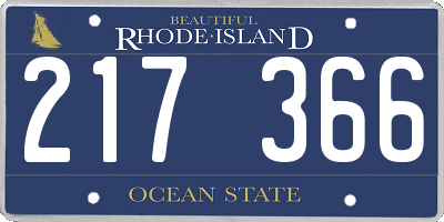 RI license plate 217366