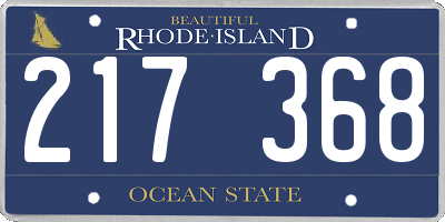 RI license plate 217368
