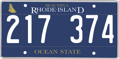 RI license plate 217374
