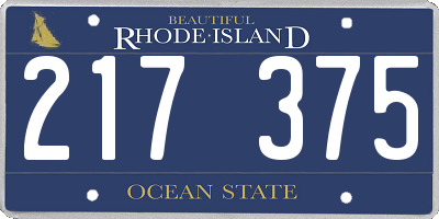 RI license plate 217375