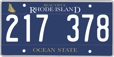 RI license plate 217378