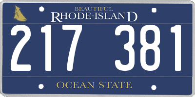 RI license plate 217381