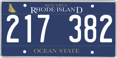 RI license plate 217382