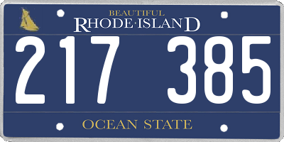RI license plate 217385