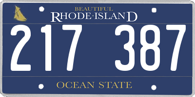 RI license plate 217387