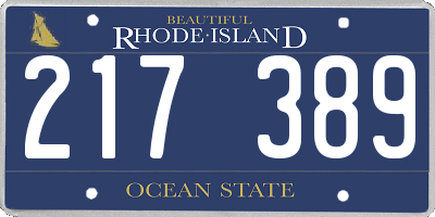 RI license plate 217389
