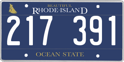 RI license plate 217391