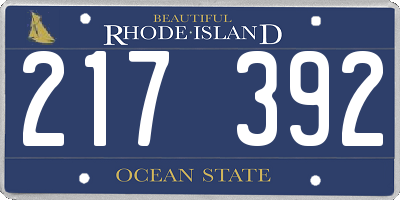 RI license plate 217392